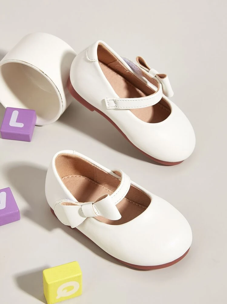 Niñas Zapatos mary jane con diseño de lazo - Blanco - Ver 1