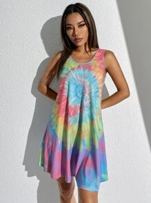 thegypsygoddess Tie Dye Tank Dress - Multicolor - View 1