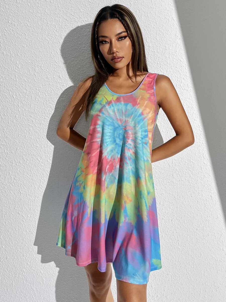 thegypsygoddess Tie Dye Tank Dress - Multicolor - View 1