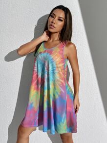 thegypsygoddess Tie Dye Tank Dress - Multicolor - View 4