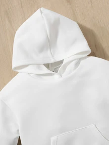 SHEIN Baby Girl Slogan & Cartoon Graphic Sweatshirt - White - View 4