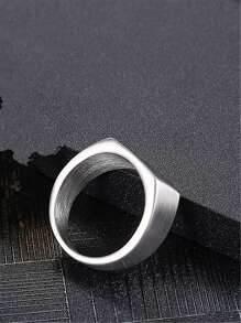 Men Minimalist Ring Silver Stainless Steel Fashionable Popular Jewelry Gift Party