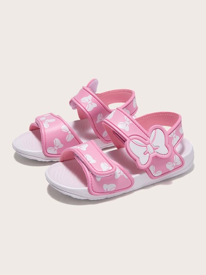 صنادل رياضي نمط فيونكات لاصق سحري بنات