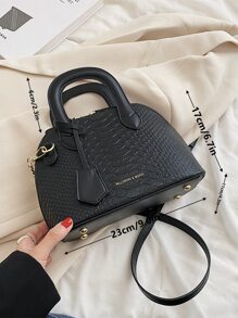 BELLEBORG Tối giản Cá sấu In Dập nổi cá sấu Chi tiết chữ cái Chuỗi Túi mái vòm , Đối với phụ nữ , & Cổ cồn trắng Công nhân
工人 , Đối với Giáo viên Món quà , Đối với Lady , Cho Nữ Đối với - màu đen - Xem 5