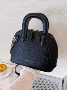 BELLEBORG Tối giản Cá sấu In Dập nổi cá sấu Chi tiết chữ cái Chuỗi Túi mái vòm , Đối với phụ nữ , & Cổ cồn trắng Công nhân
工人 , Đối với Giáo viên Món quà , Đối với Lady , Cho Nữ Đối với - màu đen - Xem 7