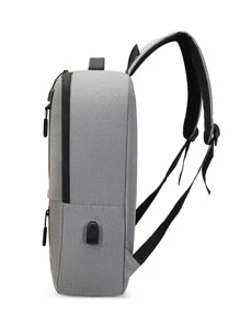 3入組極簡風格功能背包套裝 - 灰色 - 查看 3