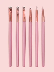 MAANGE 6pcs Professional Facial Brush Set,Eyeliner Brush,Eyebrow Brush,Detail Brush,Lip Brush,Makeup Tools With Soft Fiber For Easy Carrying,Brush For Travel,Brush Set,Makeup Brush Kit,Make Up Brush Set,Make Up Set Complete,Makeup Brush Set,Complete Makeup Kit,Brush Kit,Brushes Makeup Set,Makeup Gift Set,Set - Pink - View 2