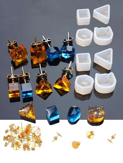 8pcs Ear Studs Design DIY Silicone Mold