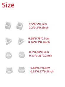 8pcs Ear Stud Design DIY Silicone Mold, White Silicone Mold For DIY Crafting - White - View 2