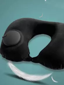 1pc Car U Shaped Pillow - Black - View 1