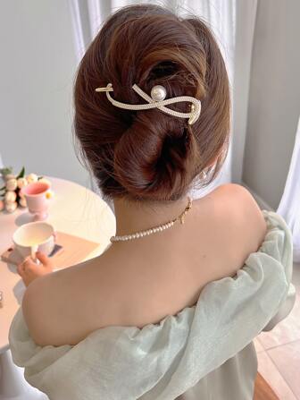 Faux Pearl Decor Hair Clip Claw Clips Hair Slide Hair Barrettes