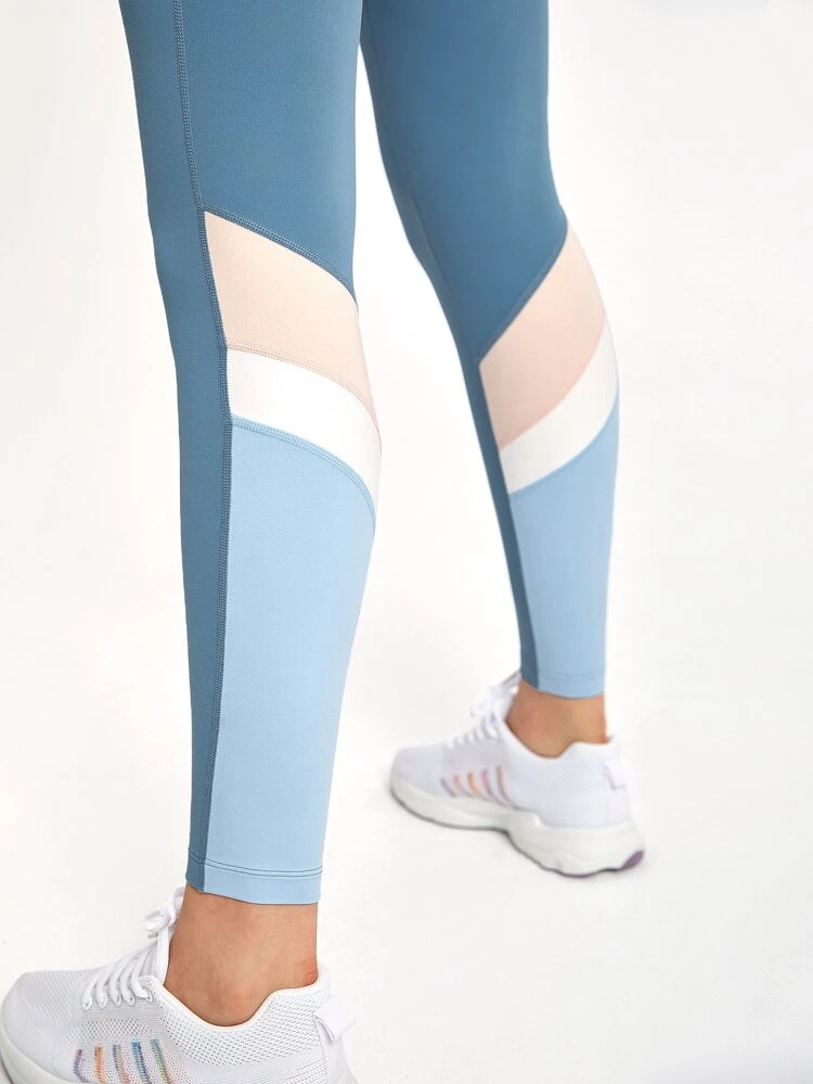 Leggings Caviglia Colorati A Blocchi Aderenti Vita Alta Featherfit™ Da 24 Pollici
