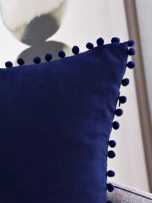 1 Vỏ Gối Bóng Sang Trọng Bằng Vải Da Lộn Hoặc Vỏ Gối Thắt Lưng - Màu xanh hải quân - Xem 4