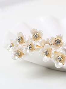 10pcs Faux Pearl Flower Hair Pins - Vintage, Romantic, Elegant Bridal Hair Accessories Hair Combs Combs For Hair Side Comb, School Stuff, Faux Pearl Hair Accessories, Wedding, Head Accessories, Bridesmaid, Mother's Day - Multicolor - View 3