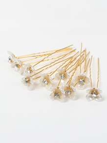10pcs Faux Pearl Flower Hair Pins - Vintage, Romantic, Elegant Bridal Hair Accessories Hair Combs Combs For Hair Side Comb, School Stuff, Faux Pearl Hair Accessories, Wedding, Head Accessories, Bridesmaid, Mother's Day - Multicolor - View 4