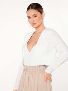 Firerie Solid Open Front Crop Jacket In Fall/Winter - White - View 6