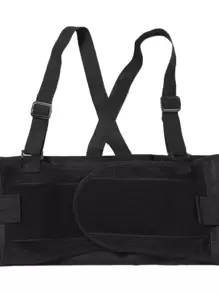 1 件装男士高弹力压缩运动腰部支撑带（合成橡胶）健身房配件 - 黑色 - 查看 3