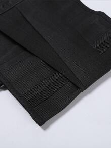 1 件装男士高弹力压缩运动腰部支撑带（合成橡胶）健身房配件 - 黑色 - 查看 4