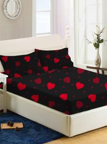 1pc "True Love Forever" Fitted Sheet, Everyday Casual Home Supplies