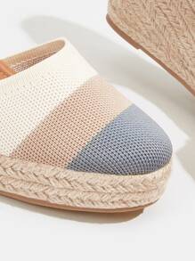 Styleloop Woman Shoes Round Toe Fashion Colorblock Vacation Espadrille Beige Ankle Strap Shoes For Summer Vacation Shoes Summer Sale  Back To School Shoes College Student Shoes Boho Feels Vintage Cottage Core Frenchy Shoes Christmas Fall New Year Holiday - Multicolor - View 3