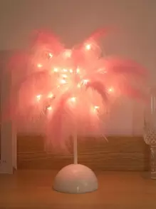 Feather Decor Table Lamp - Yellow - View 1