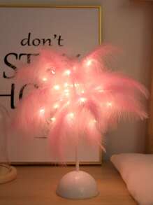 Feather Decor Table Lamp - Yellow - View 2