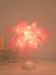 Feather Decor Table Lamp - Yellow - View 4