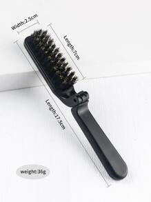 1 cepillo de barba de cerdas plegables negras, cepillo de barba masculino, peine de barba portátil peinado y peine de melena de escaneo - Negro - Ver 3