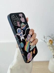 Vỏ điện thoại không gian phi hành gia hoạt hình - màu đen - Xem 1