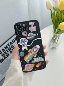 Vỏ điện thoại không gian phi hành gia hoạt hình - màu đen - Xem 2