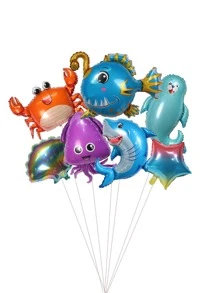 7pcs Marine Life Shaped Balloon - Multicolor - View 2
