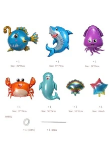 7pcs Marine Life Shaped Balloon - Multicolor - View 6