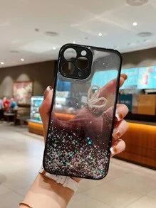 3D Ombre Glitter Clear Phone Case - Multicolor - View 2