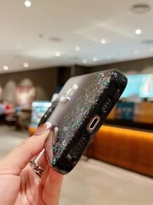 3D Ombre Glitter Clear Phone Case - Multicolor - View 3