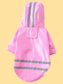 1pc Plain Pet Raincoat - Pink - View 1