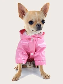 1pc Plain Pet Raincoat - Pink - View 2