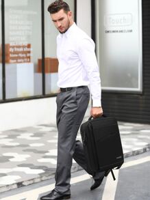 POSO Men Letter Graphic Backpack - Black - View 2