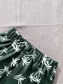 寶寶男孩椰樹圖案休閒度假襯衫和短褲套裝，夏季 - 彩色 - 查看 5