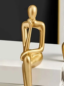 1 Hình Thiết Kế Nghệ Thuật Trang Trí, Vàng Trừu Tượng Ngồi Điêu Khắc, Sáng Tạo Nghệ Thuật Trừu Tượng Điêu Khắc, Ngồi Tượng, Hiện Đại Trang Trí Nhà - Vàng - Xem 3