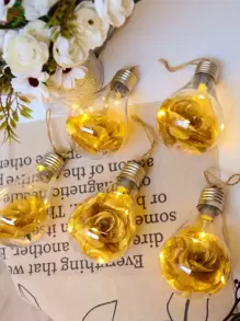 1pc Bulb Design Decoration Light - Yellow - View 1