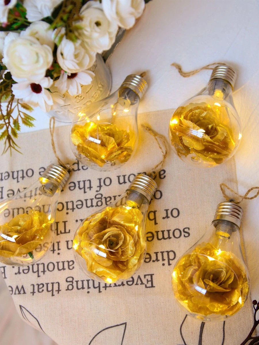 1pc Bulb Design Decoration Light - Yellow - View 1