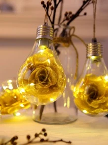 1pc Bulb Design Decoration Light - Yellow - View 4