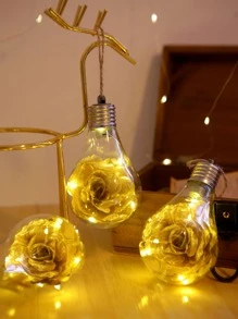 1pc Bulb Design Decoration Light - Yellow - View 3