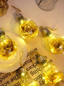 1pc Bulb Design Decoration Light - Yellow - View 7