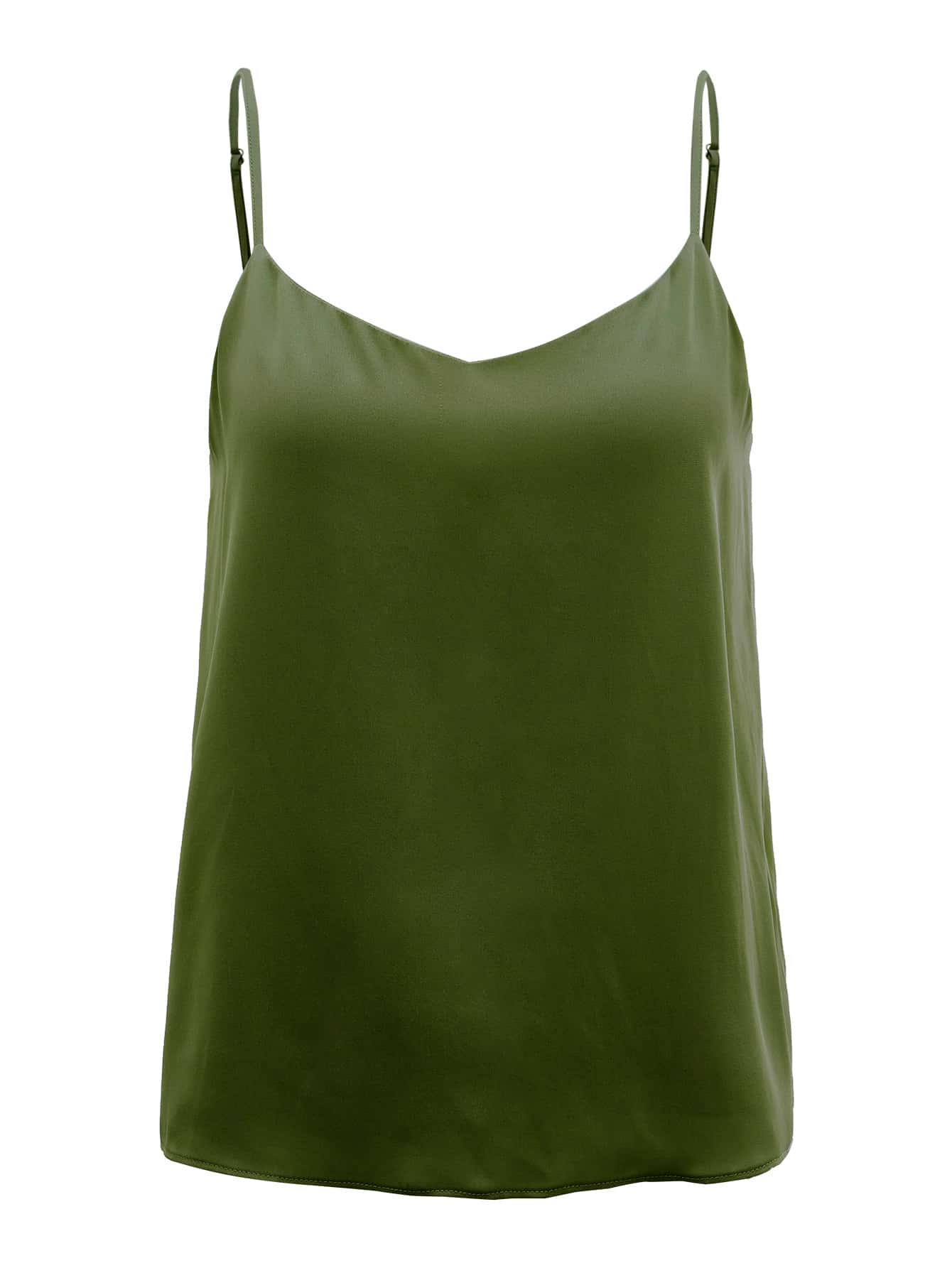 MOTF PREMIUM SILK STRAIGHT FIT CAMI TOP - Army Green - View 1