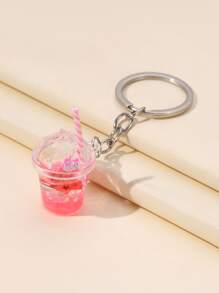 Cute Glow In The Dark Beverage Charm Keychain - Multicolor - View 3