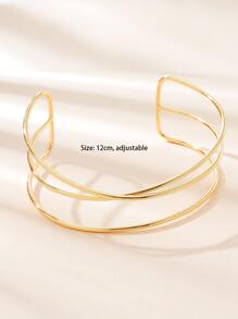 Criss Cross Cuff Choker - Yellow Gold - View 4