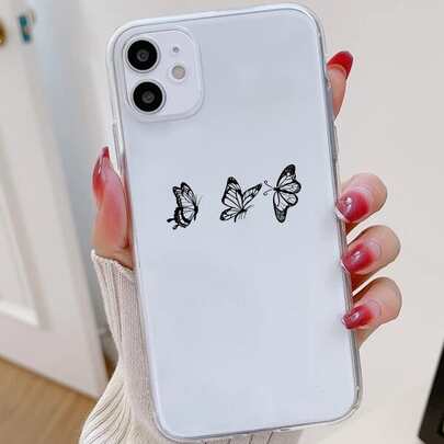Butterfly Painted Clear Phone Case