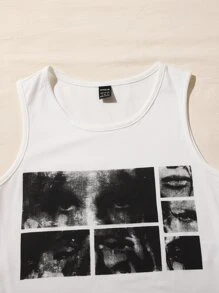 SHEIN ICON Crop Tank Top 90s Đồ họa Hình - trắng - Xem 4