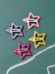 ROMWE 10入組金屬亮絲星形裝飾髮夾 - 彩色 - 查看 2